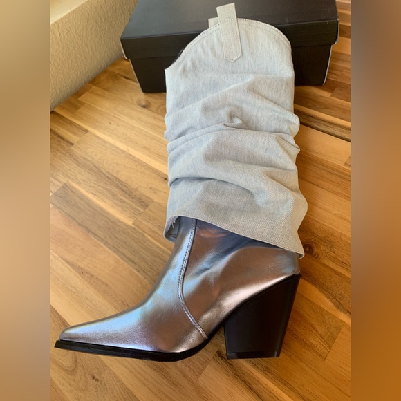 Dollskill Desperado dreaming knee high boots in silver/blue (NWB) - Picture 9 of 10